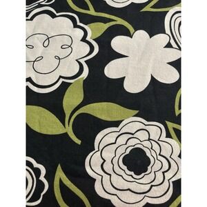 MM Designs Fabric 55x102 2-3 Yds. Green Black White Flowers Whimsy Leaves